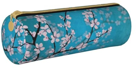 VANANI Trousse à crayons portable avec fermeture éclair pour adolescents Motif fleurs de cerisier japonaises, blanc, Taille unique, Trousse de maquillage