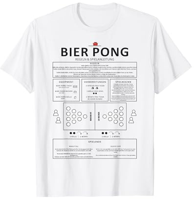 Bier Pong Regeln | Zubehör Bierpong lustig Partyspiel T-Shirt