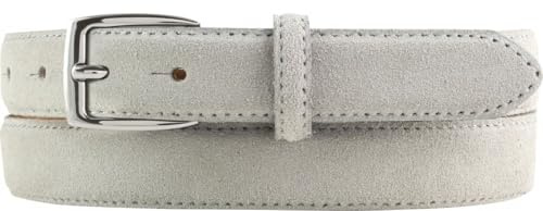 BELTINGER Italienischer Veloursleder-Gürtel, 25 mm breit, Damen, Damengürtel, Hosengürtel, Wildleder, Schließe Silber