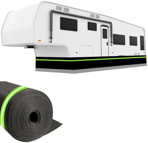 Facile installazione RV battiscopa per roulotte da viaggio 80 cm di altezza RV battiscopa in rete di ferro nella parte inferiore RV paraurti terminale tappo per esterno casa mobile(Size:30m/98ft)