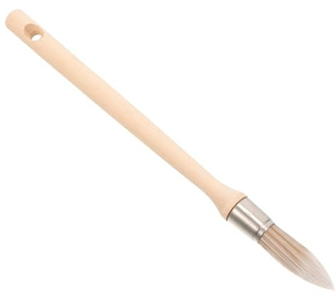 DIYEAH Paint Brush Small Round Heads Brush Wooden Handle for Decorating Artists Use for Woodwork and Crafts