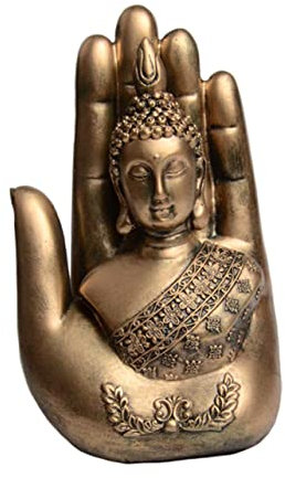 Cabilock Statua Buddha in Palma Decorazione Creativa in Resina per Interni Soprammobile e Ufficio