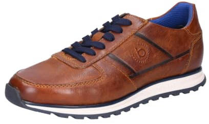 BUGATTI - Sneakers en cuir marron avec semelle crantée et fermeture à lacets - Taille numeric_43