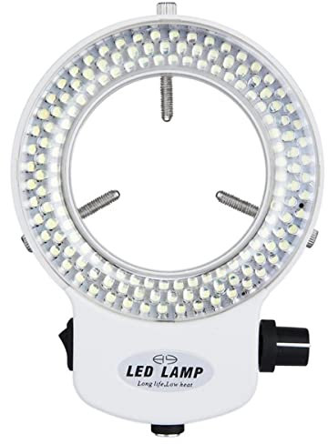 Microscope 144 LEDs Ring Light for Mini Lamp Light 6000K 0-100% Adjustable White Adapter