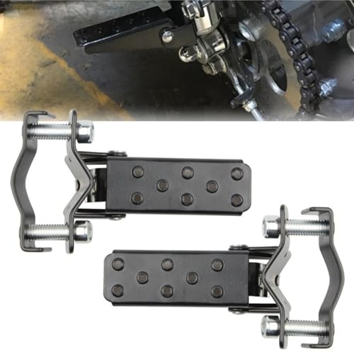 1 paio di pedane pieghevoli per Bicicletta, accessori per Bicicletta, poggiapiedi anteriori e Posteriori, pedali retrò per Moto per Mountain Bike pieghevoli, in Acciaio(Nero) (Nero)