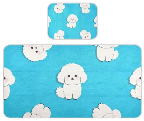 Kühlende Babymatratze, Cartoon-Design, Bichon-Frisé, 71,1 x 132,1 cm, atmungsaktive Pads für Bett für Kinder, Erwachsene