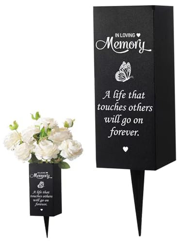 Supports de fleurs funéraires en forme de papillon en métal avec pique, vases commémoratifs impressionnants pour tombes, décorations de cimetière pour vos proches, amis funéraires