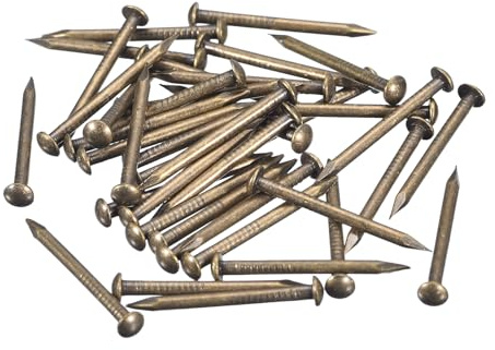QUARKZMAN 35pcs Petits Clous en Laiton à Tête Ronde 1.5x20mm(DxL) Bronze
