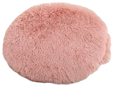 RICHRAIN Kattkudde rund, plyschkudde för katter och hundar, rund, varm matta, mjuk och bekväm, för vardagsrum (rosa, 60 cm)