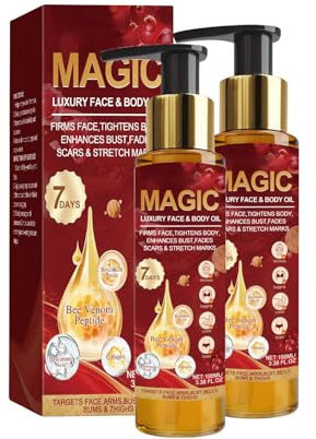 Bienengift Hautöl 100ml – Feuchtigkeitsspendend, Straffend & Pflegend mit Kollagen, Hyaluron & Peptiden – Für elastische, glatte Haut – Körper & Gesicht (2 PCS, 100ml)