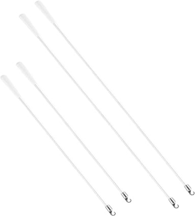MALUGOGO 4 pezzi asta di trazione per tende oscuramento gancio per tende trattamento finestra hardware tende tende tende maniglia sostituzione bacchetta cieca fibra di vetro bianco