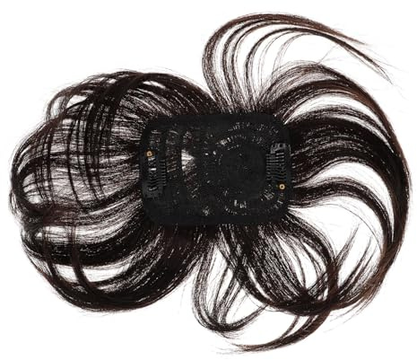 CIYODO Haarteil für Damen Oberkopf 15cm mit Clip Glattes Echthaar Haarverlängerung Dünnes Haar Graue Haare Abdeckend Atmungsaktiv