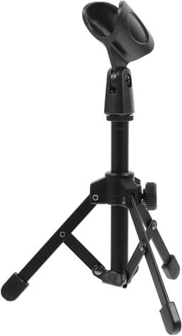 Mobestech Klappbarer Desktop Mikrofonstativ aus Metall Verstellbarer Mikrofonhalter mit Universalem Clip Stabiler Dreibeiniger Tischständer für Kabelgebundene und Kabellose Mikrofone