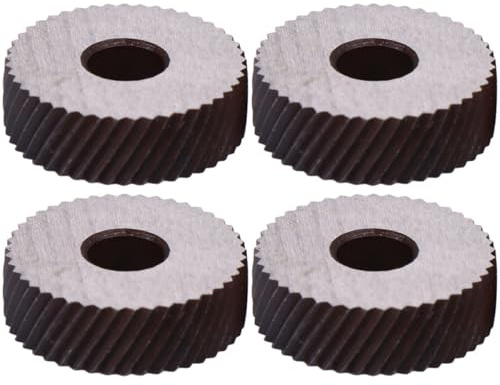 Ciieeo 4pcs Steel Knurling Wheel Set with 1.5mm and 1.8mm Diagonal and Linear Knurling for High Machining Efficiency and Abrasion Resistance Replacement Tool Part for Lathe Use