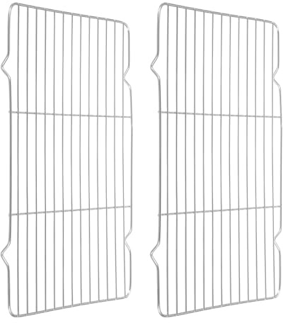 QUARKZMAN 2 Piezas Rejilla Rectangular 13.6 X 9.5 para Galletas Plateado | Rejilla De Alambre Acero Inoxidable, Parrilla Alambre Cruzado Barbacoa, Para Cocinar Asar Secar Horno