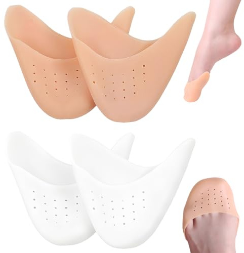 GXGM 2 Piezas protectores de puntera, protectores de silicona para danza clásica, tacones de ballet, transpirables, alivian el dolor, previenen ampollas (color blanco piel)