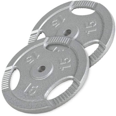 Gorilla Sports® Dischi Pesi - in Ghisa, con Impugnatura, Tri-Grip, Peso a Scelta 1,25 kg - 20 kg, Foro Ø 30 mm - Piastre per Bilanciere, Manubri, Disco Palestra