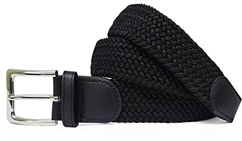 Gloop Unisex Elastischer Stoffgürtel Geflochtener Stretchgürtel Dehnbarer Gürtel Breite ca.3.5 CM Gr.- 105 cm