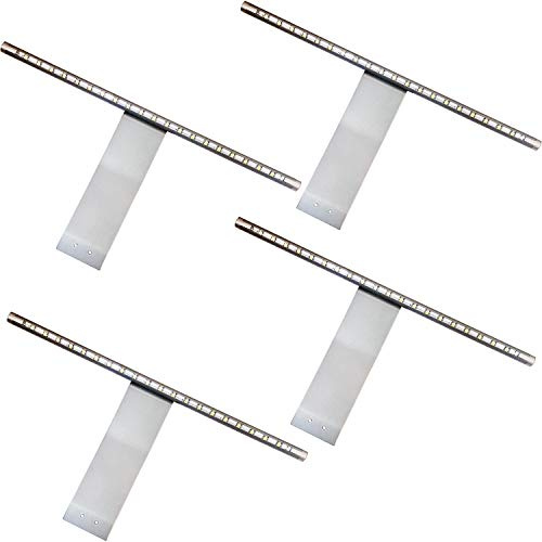 Lot de 4 lampes LED sur placard et kit pilote pour éclairage blanc froid et éclairage en aluminium pour placard de cuisine ou miroir de salle de bain Idéal pour armoire, tiroirs et unités