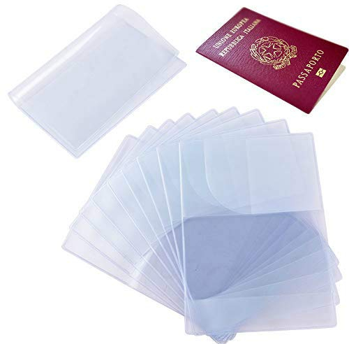 JNCH 10 STK Reisepasshüllen Reisepass Schutz für Bordkarten Kreditkarten Pass Hülle Schutzhülle Passhülle Reisepasshülle Passport Cover Case (Transparent)