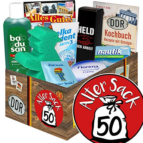 Alter Sack 50 / Geburtstagsgeschenk Mann/Pflege Geschenkset DDR