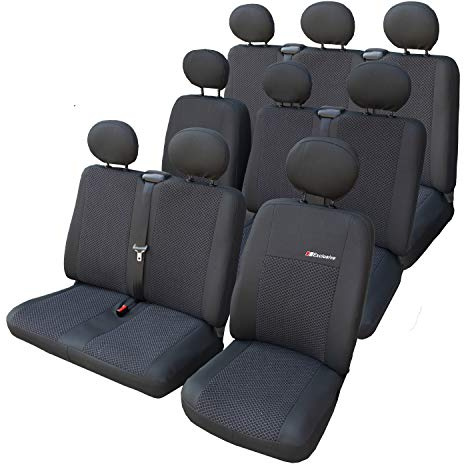 ERJOT Exclusive Arnold Maßgefertigte kompatibel mit VW T4 Bus 9-Sitzer Autositzbezüge Sitzbezüge Grau