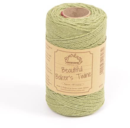 100m - Everlasto 'Solid' Beautiful Baker's Cotton Craft Twine (2mm approx) (SAGE GREEN)