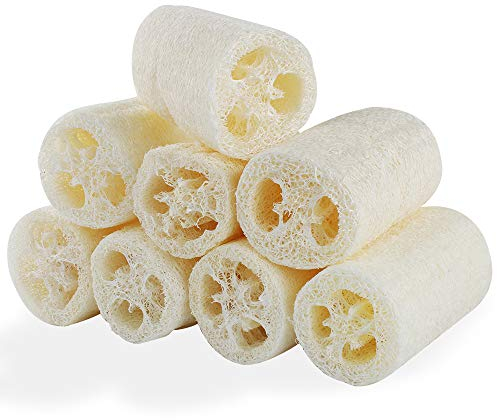 Luffa Schwamm 8Pcs Natürliche Luffa Gurke schwamm,10cm luffa Peeling Biologisch abbaubare LuffSchwämme Perfekt für Körperpflege Küche Bad Scrubber und Luffa Seife