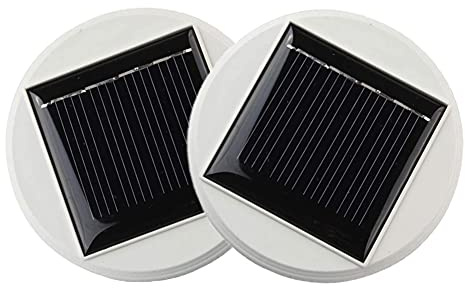 Aukora Solar Panel Top Replacement for Table Lights Outdoor, Hanging Solar Lanterns to Decorate Garden Patio Table，Diameter is 3.15 Inches, Color-Changing and Pure White Two Modes(White 2-Pack)