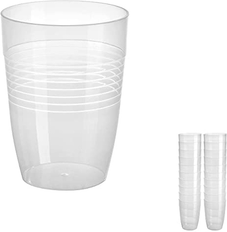 Grizzly Mehrwegbecher Set 20er Set Transparente Bierbecher 0,4 L Spülmaschinenfest Stapelbar Kunststoff Polypropylen