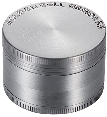 Golden Bell 2 inch Grinder 4 Layer Spice Grinder Zinc Alloy Grinder - Ancient Silver