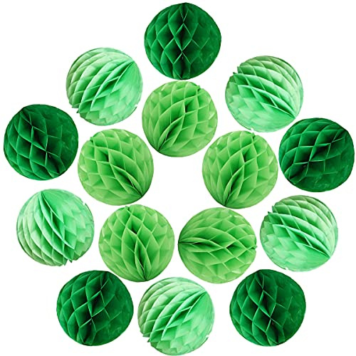 YLY's love Papier Wabenball Dekoration 30er 10cm Honeycomb Balls pompom Deko zum Aufhängen Dekor für Geburtstag Hochzeitsfest Party Brautduschen Wohnungdeko (10cm-Grün Set)