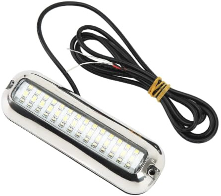 Yosoo Unterwasser Led App Marine-LED-Leuchten, Marine-LED-Leuchten 42LEDS Wasserdichtes Unterwasser-LED-Bootslicht 10‑30 V DC Ablassschraube Lichtersatz für Yachtboote(Blaues Licht)