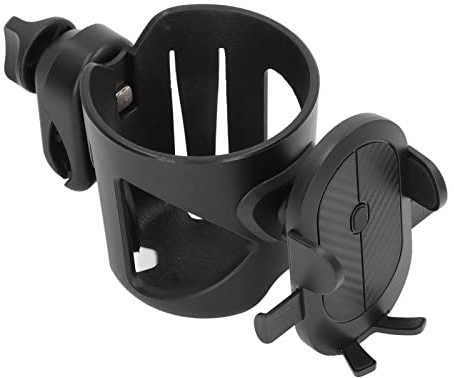 Kinderwagen-Getränkehalter 2 in 1 Wagen-Becher-Handy-Halter Stabiler auslaufsicherer Zweizweck-Kinderwagen-Wasserflaschenhalter für Einkaufswagen-Laufband