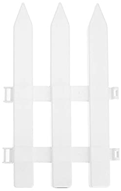 MERAXI Bordures en Plastique PVC Blanc Clôture De Jardin, 5 Pcs Petit Style Européen pour Jardin Allée De Noël, Parterres De Fleurs De Pelouse, Bordures De Plantes,30×40cm