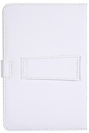 Teclado Inalámbrico Universal, USB Teclado Portátil Multifuncional con Funda de Cuero PU y Soporte, Compatible con Tabletas, Computadoras y Celulares de 4.5-6.8 Pulgadas (Blanco)