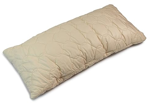 GIRAFFENLAND Bio Hirsekissen 40x80cm, Komfort-extra Bio-Steppware + Bio Hirse mit zusätzlichem Inlett | ungefärbt und ungebleicht | Schlafkissen, Kopfkissen