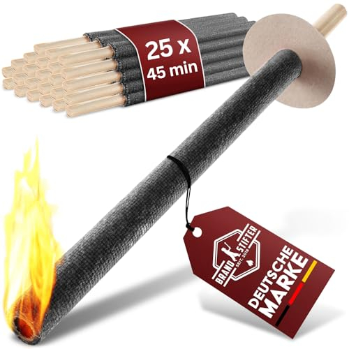 Brandstifter® torce per esterni, matrimoni, bambini e amici, torce per bambini, colore nero, per escursioni a fiaccola, con protezione per le mani, giardino min