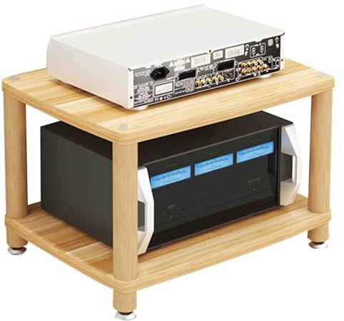 Professionelles Verstärker-Rack HiFi-Lautsprecherschrank Multifunktionales Massivholz-Mehrschicht-Audiokabinett Verletzt den Boden Nicht Gute Wärmeableitung (Color : Log Colour, S : 2st Floor)