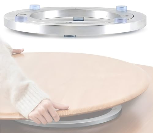 ESOYAWE Lazy Susan Rund Drehteller Kugellager 12 20 25 30 35 39 45 49 58 68 80 99 cm Aluminiumlegierung Tisch Drehplatte Tischlager, 360 Grad Drehung Glatt rutschfest Kugellager Drehtisch