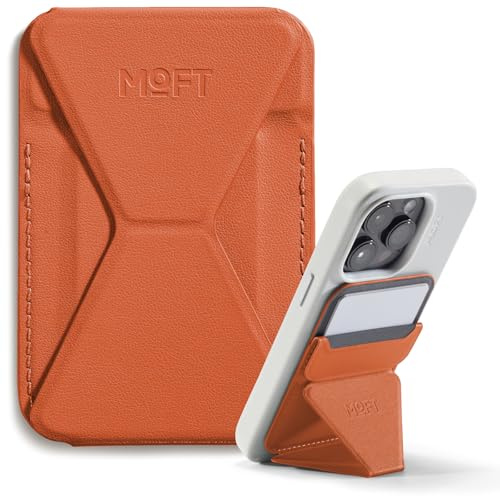 MOFT MagSafe Wallet Stand for iPhone 17/16/15/14/13/12 Series Compatible with MagSafe, MOVAS Vegan Leather Magnetic Phone Stand with 3 Viewing Angles, 2 Cards Holder