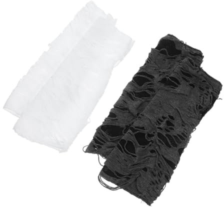 Holibanna 2paare Fingerlose Gothic Cosplay-handschuhe Für Halloween Ripped Punk-stil Vielseitig Für Und Elastisches Material