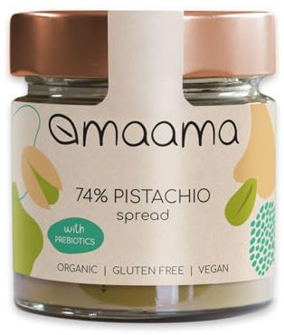 MAAMA, Crema Spalmabile al Pistacchio (74%) Bio, Vegan, Senza Additivi e Senza Glutine - 1 vasetto da 200g