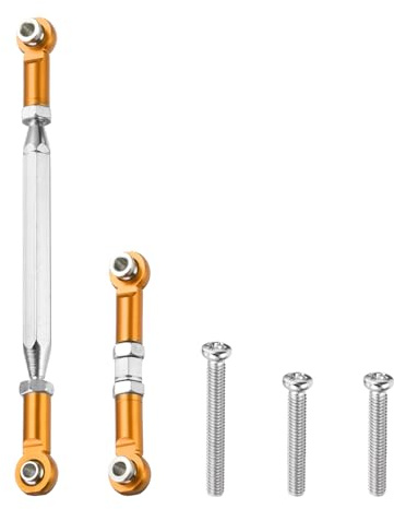 sourcing map Adjustable Turnbuckles Camber Link Linkages Aluminum Alloy Upgrade Parts RC Car Steering Pull Rod Servo Linkages Tie Rod for MN 1:12 D90 RC Car Crawler,Gold