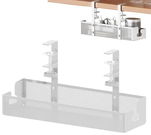 Zuasdvnk Kabelmanagement-Tablett aus Metall, Kabel-Organizer unter dem Schreibtisch, kein Bohren | Kein Bohren erforderlich, Kabelbox unter dem Schreibtisch,Schreibtisch-Kabelmanagement mit hoher