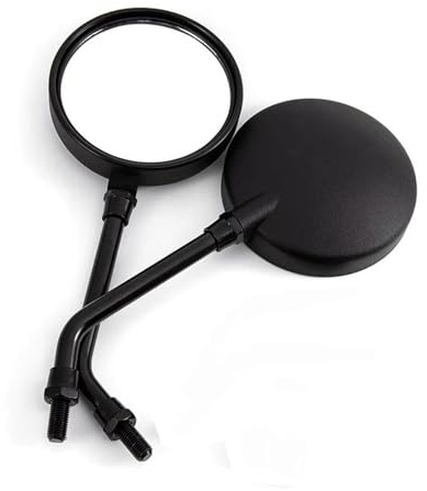 CIMIUS Motorrad Rückspiegel 8/10 Mm Cafe Racer Seitenspiegel Für Vespa LX 150 GT60 PX 125 MP3 Motorradspiegel-Set(Schwarz-Langstange)