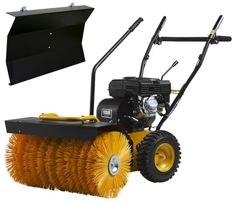 TEXAS Handy Sweep 650TGE 2in1 212ccm E-Start Kehrmaschine Benzin Motorbesen mit Schneeschild Schneeschieber Schneefräse Schneeräumer mit Antrieb Radantrieb | 60cm | 5,7PS | 4Takt | 3xVor.1xRück.