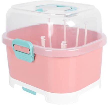 MOLUCKFU Flaschenabtropfgestell Für Babyflaschen Mit Trocknungsnetz Und Aufbewahrungsbox Aus Pp-material