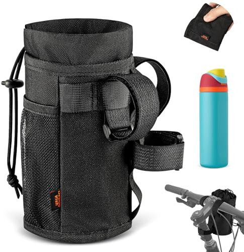 Desing Wish 12-24oz Porte Gourde Velo sans Vis Bidon Porte Velo avec Poche en Maille Porte Gourde VTT pour Bouteille Vélo Guidon Poussette Porte Gourde Scooters Fauteuil Roulant Randonnée Accessoires
