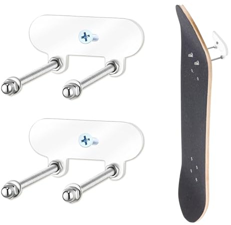 Supporto da Parete per Skateboard,Supporto per Skateboard in Acrilico per L'esposizione e lo Stoccaggio del Ponte da Skateboard,Accessori per Skateboard in Metallo per Soggiorno,Garage,2 Pezzi